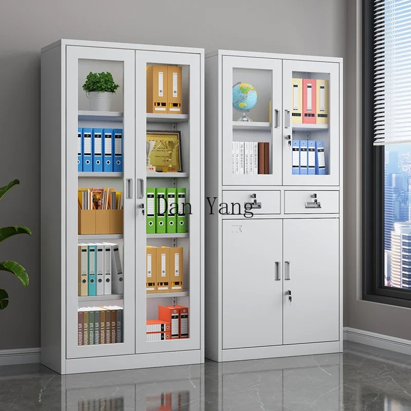 YJ Office File Cabinet Iron Cabinet Storage Bookcase Certificate Cabinet File  Data Locker LowLocker