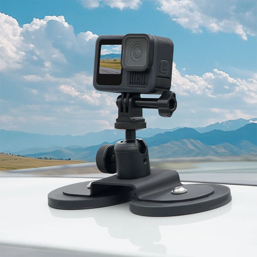 Magnetic Action Camera Mount 360 หมุนวงเล็บปรับได้สําหรับ DJI Action 5 Pro Pocket 3 ฐานเดสก์ท็อปสําหรับ GoPro 13