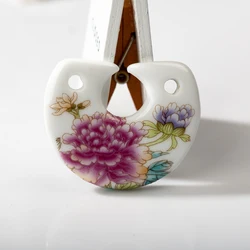 Red Retro Flower Ceramic Pendant Necklace DIY Porcelain Jewelry Making Accessories Z738