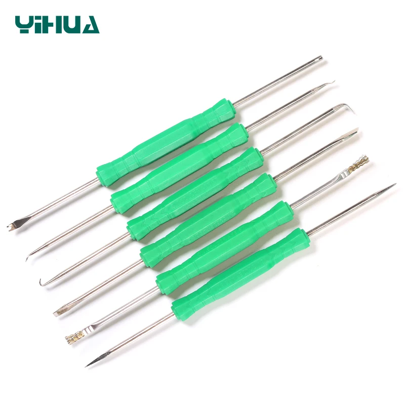 YIHUA 126 Series 6 Set Flux Tweezer Soldering Tool With 12 Useful Welding Tools Set Screen Opening Tools  Screen Removal