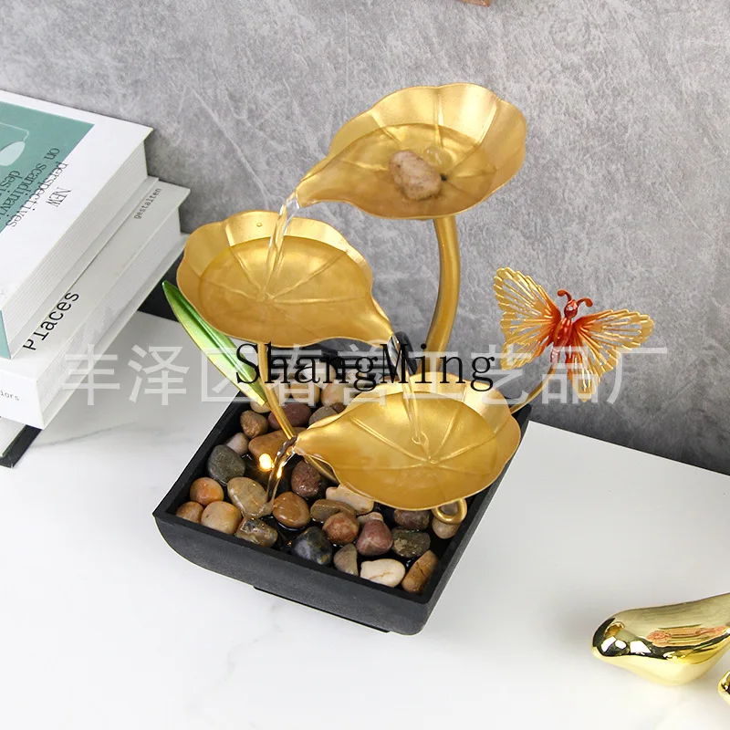 PYH Lucky Flowing Ornament Desktop Fountain Crafts Front Desk Living Room Feng Shui Ornament