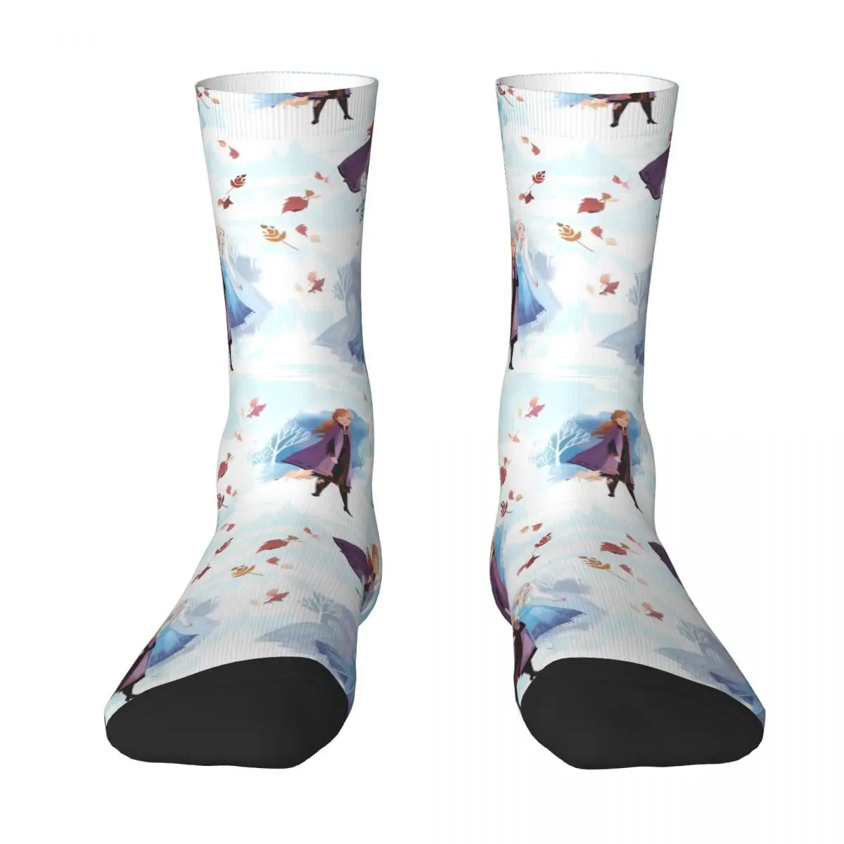 Frozen Elsa Sisters Medias Diseño Calcetines divertidos Calcetines antideslizantes de invierno Hombres Ciclismo Calcetines de alta calidad