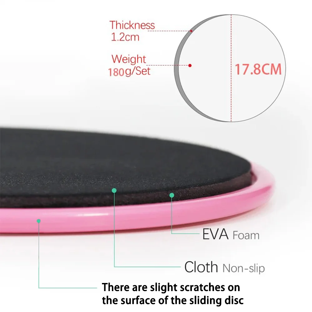 2pcs Solid Color Yoga Sliding Discs, Yoga Fitness Foot Sliding Pads, Workout Equipment For Abdominal Core Training, Body Shaping