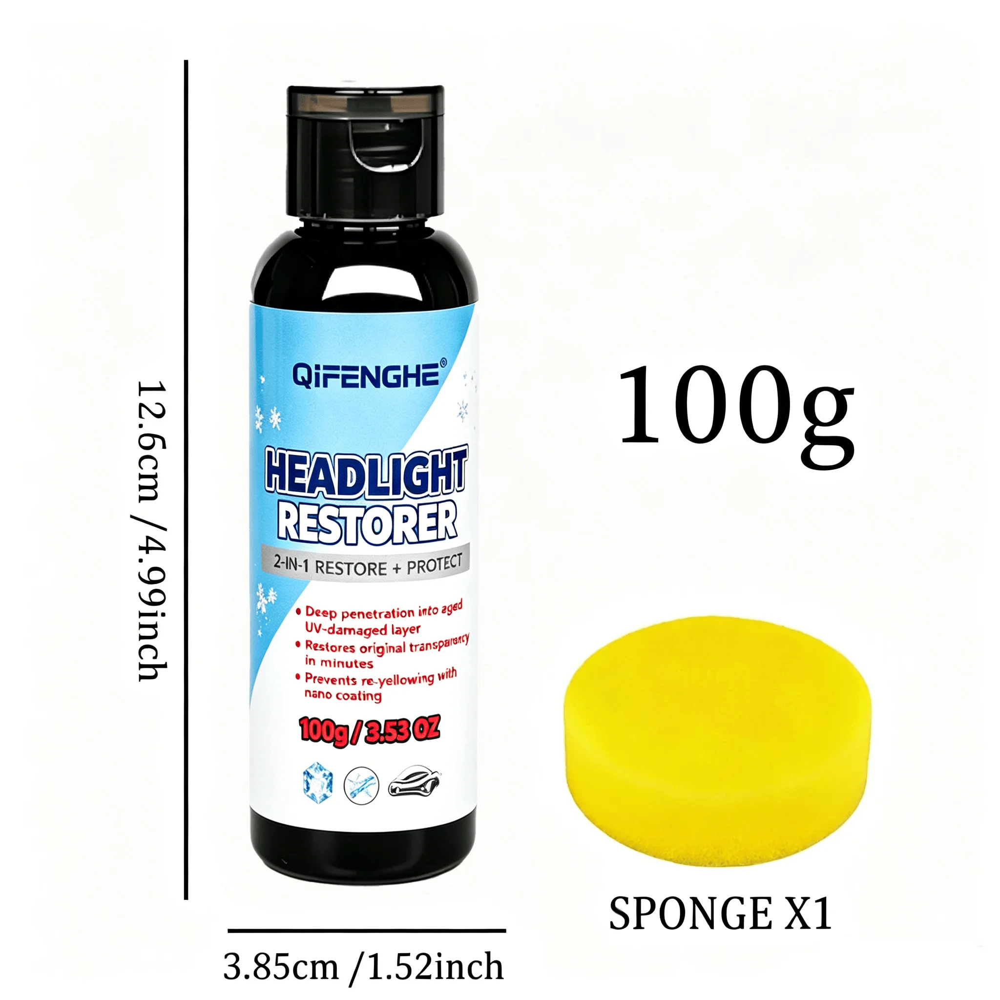 Car Headlight Restoration Cream Remove Yellowing Oxidation Restore Clarity Protective Coating 100g