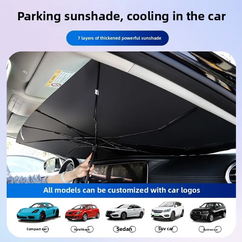 

The front windshield sunshade of a car is a great tool for sun protection, heat insulation and blocking the car
