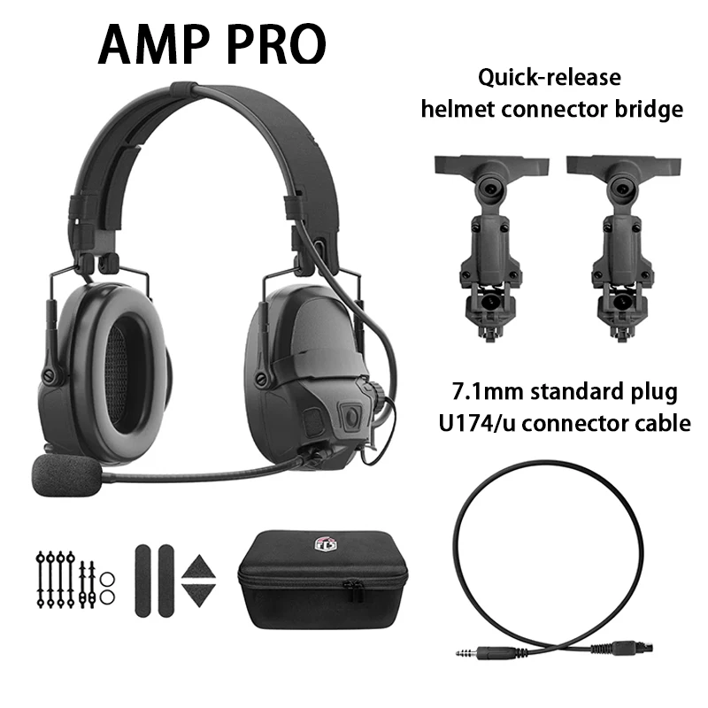 FCS-TACTICAL 2026 AMP PRO Digital Version Tactical Pickup Noise Reduction Communication Headset Shooting Protection Headset