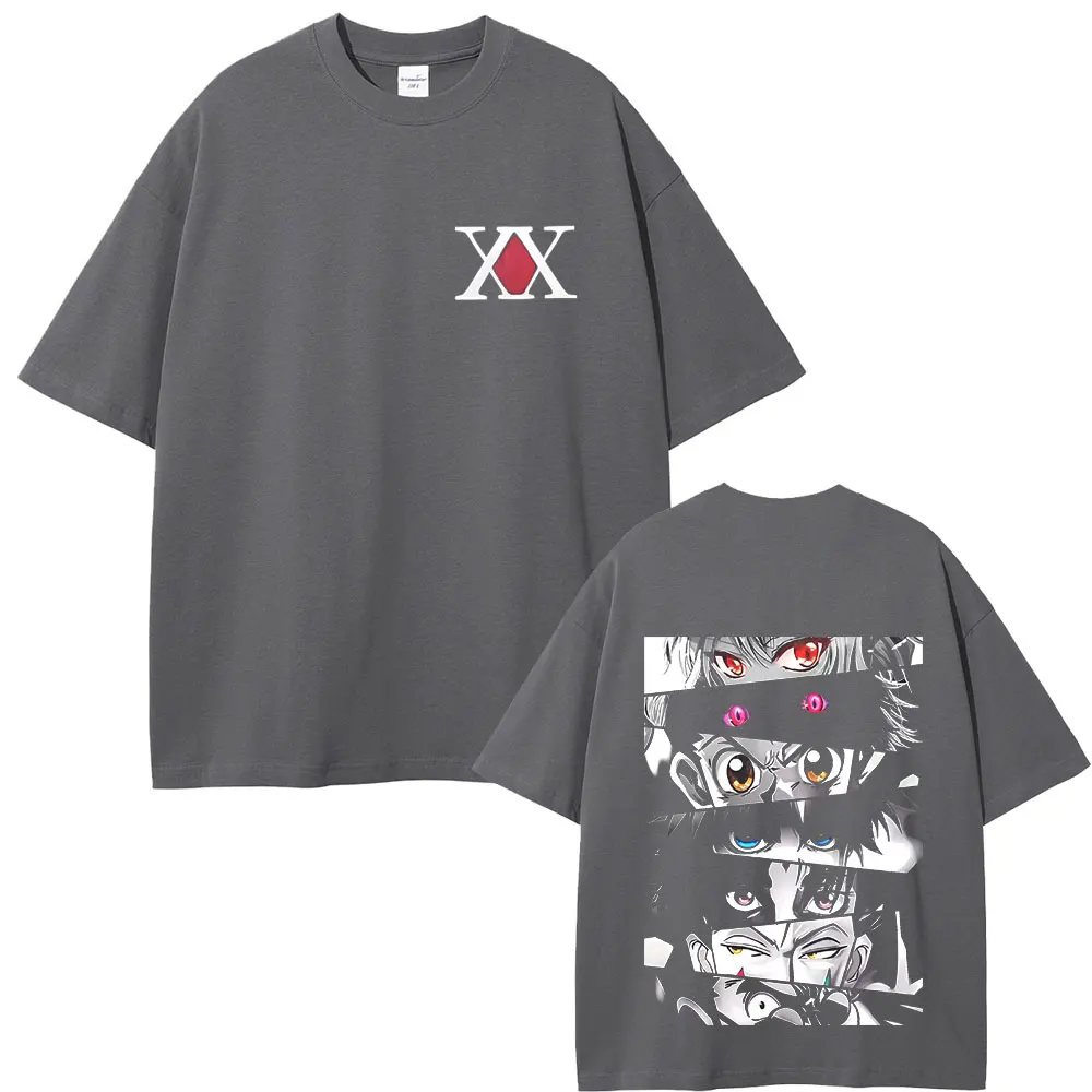Anime Hunter X Hunter Eyes Graphic T-shirt Men Women High Quality Soft Cotton T Shirts Male Fashion Manga Oversized Streetwear
