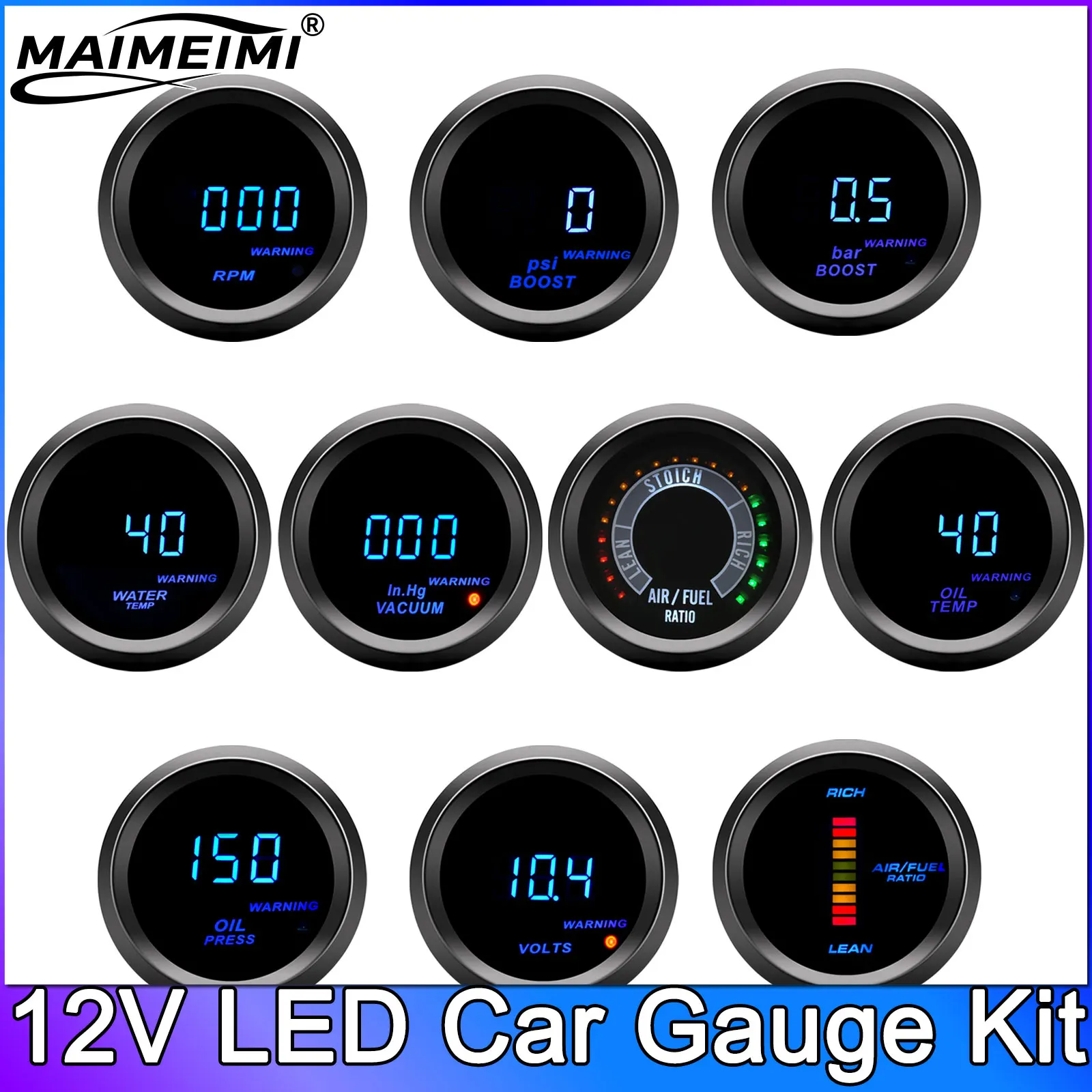 52Mm Tachometer Blu…