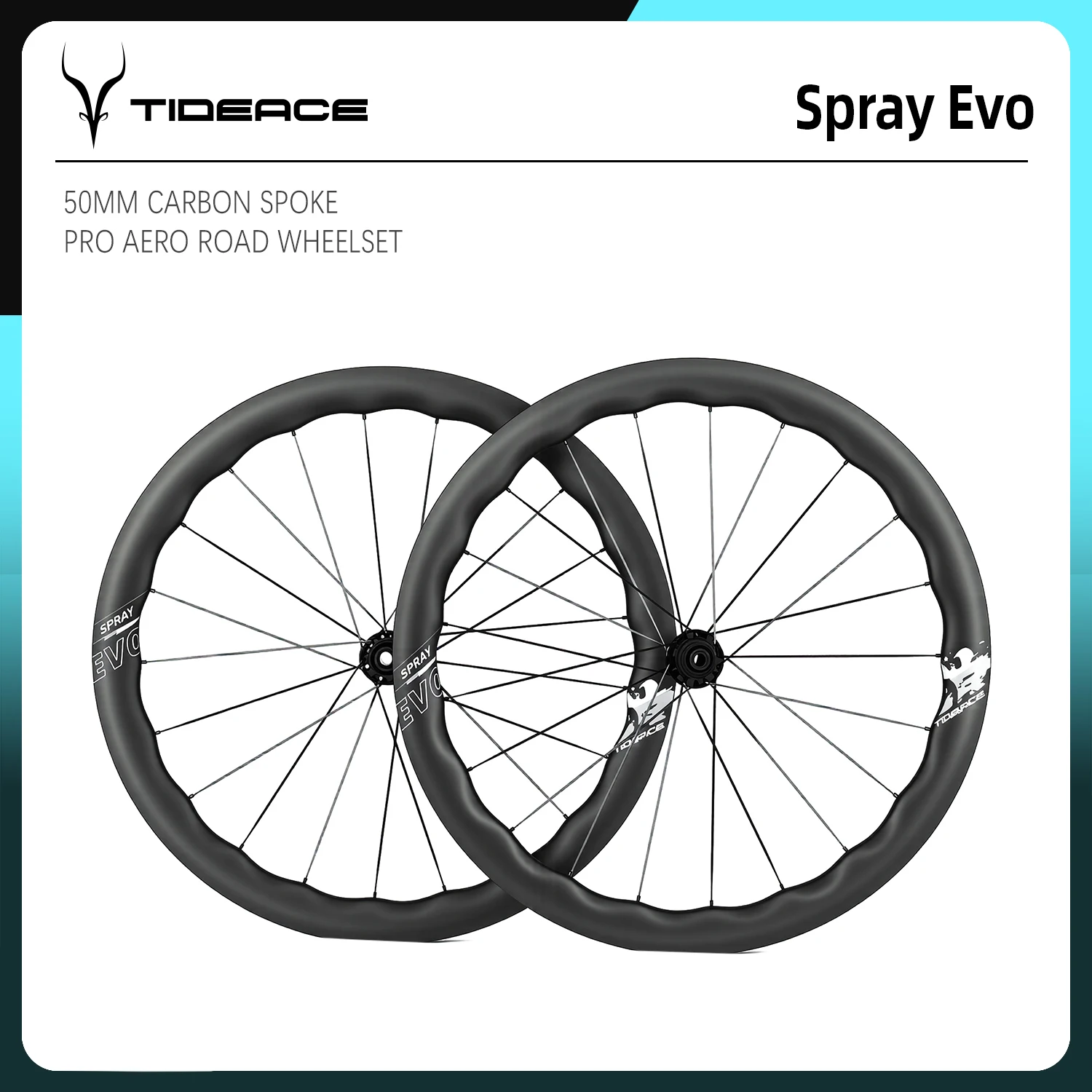 

700c Aerodynamic Wave Carbon Wheelset 40/50mm Depth 30.8mm Wide Clincher or Tubeless 20H Road Wheels Bicycle Accessories