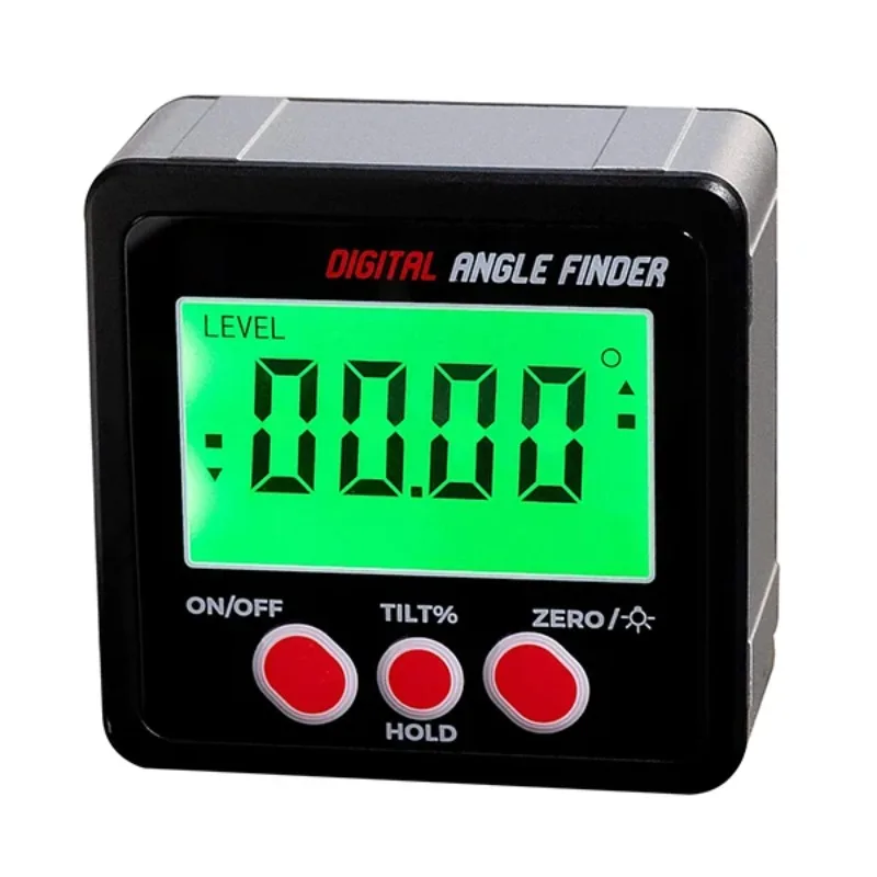 

Digital Goniometer Level Box With Magnetic Base And Backlit Protractor W/a Self-reversing Display