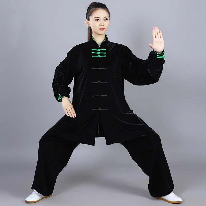 Winter Velvet Kung Fu Tai Chi Clothing Thicken Martial Arts Clothes Taijiquan Wushu Uniform Wing Chun Warm Multicolor 2022