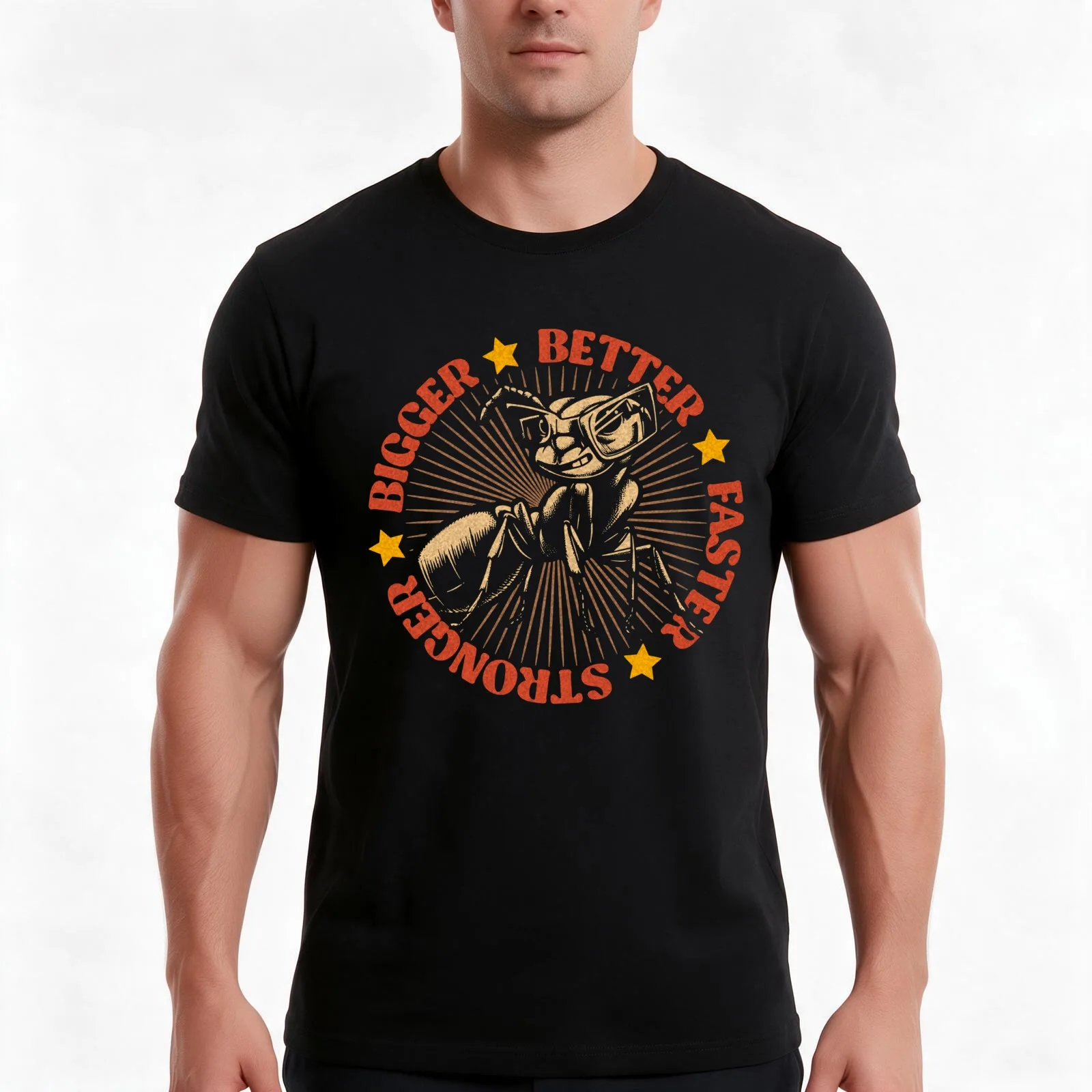 Bigger Better Faster Stronger T-Shirt, Summer Casual Cotton Tee, Oversized Streetwear Tops, Vintage Graphic Print, 100% Cotton