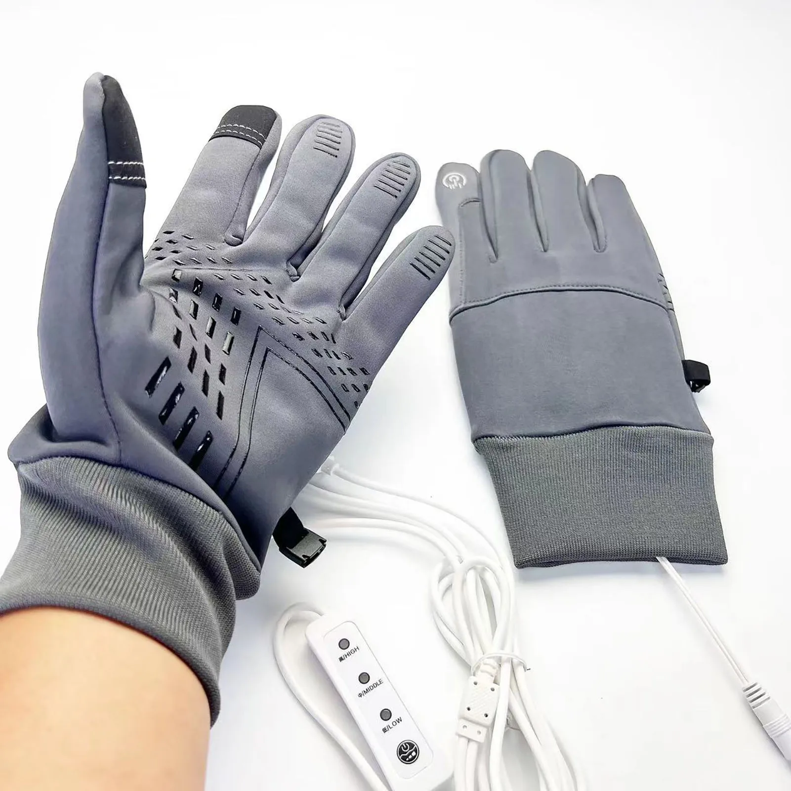 Men Women USB Heated Gloves Touch Screen Winter Heating Gloves for Cold Weather Skiing Fishing