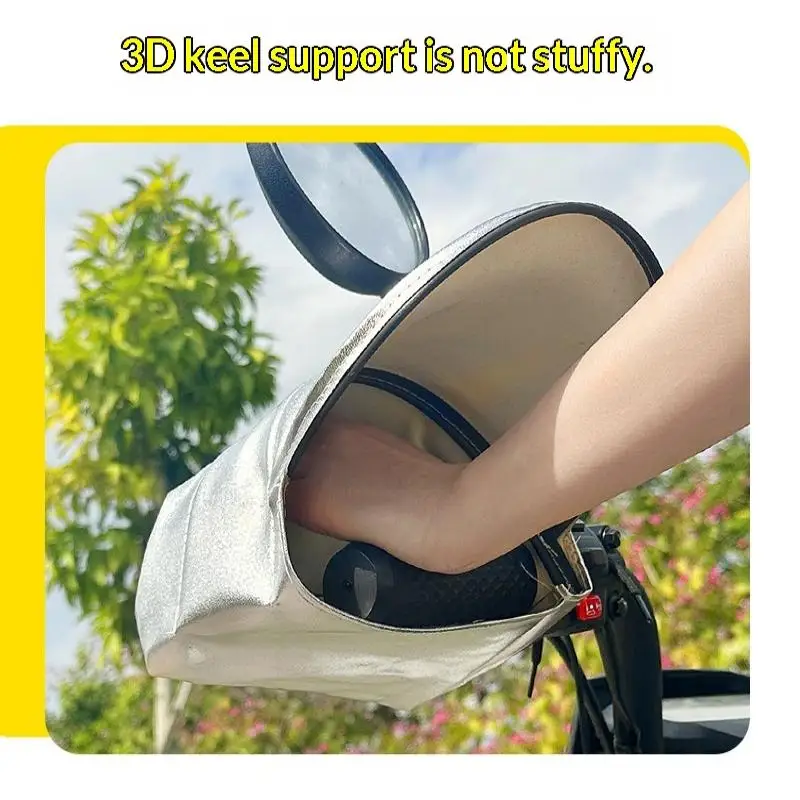 Scooter-Lenkerhandschuhe aus Premium-Silberleder, sonnenfest, wasserdicht, 3D-Unterstützung für Scooter-Touren im Freien – Detail 11