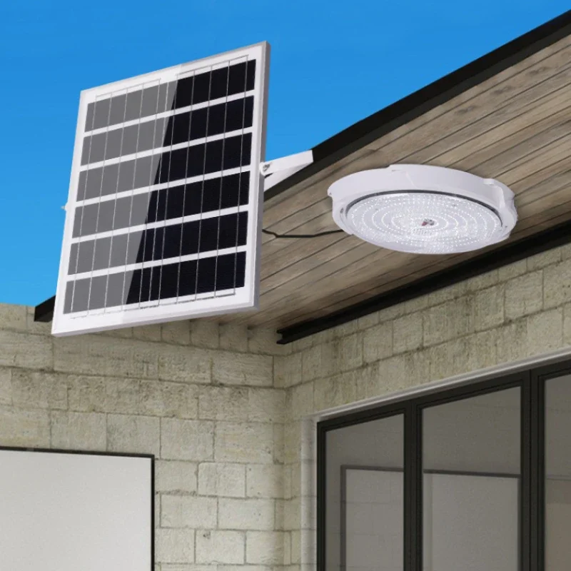 Luz de teto solar LED com linha, pendente, exterior, interior, energia solar, corredor, decoração do jardim, quente, 60 W, 500W