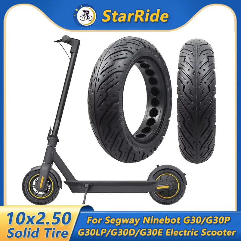 

10x2.50 Solid Tires 10x2.5 Inch Scooter Tubeless Solid Tire for Segway Ninebot G30/G30P/G30LP/G30D/G30E Electric Scooter Tyre