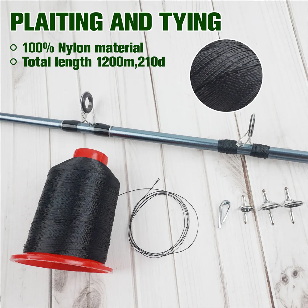 1800M 150D Nylon line for Fishing Rod Guides Rod Nylon Wrapping Thread for Spinning Rod Guides Fishing Rod Repair Kit