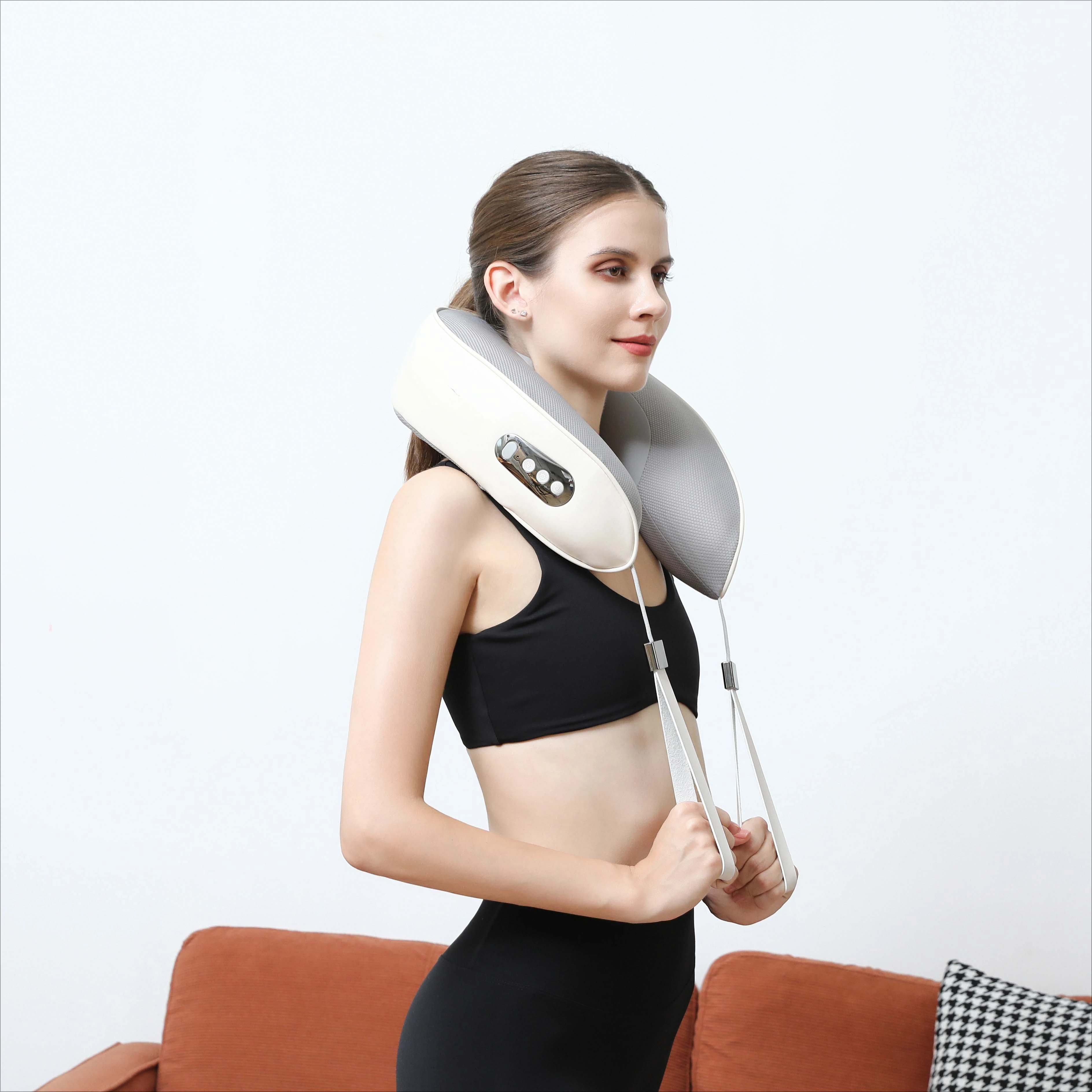 high quality portable neck massage pillow for neck u shape massage pillow 8 speed head relax electric neck