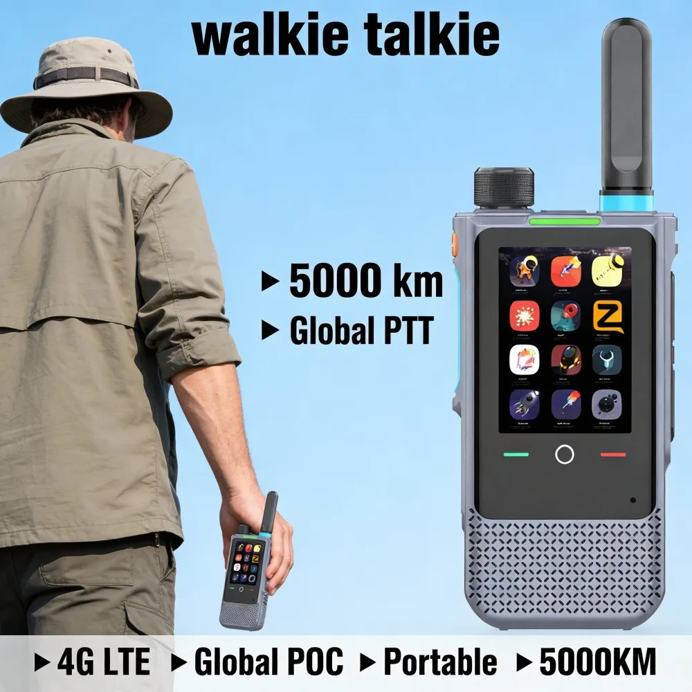 

Two-Way walkie talkie, PTT, small portable android POC Intercom equipment, outdoor Zello walkie-talkie, touch Screen