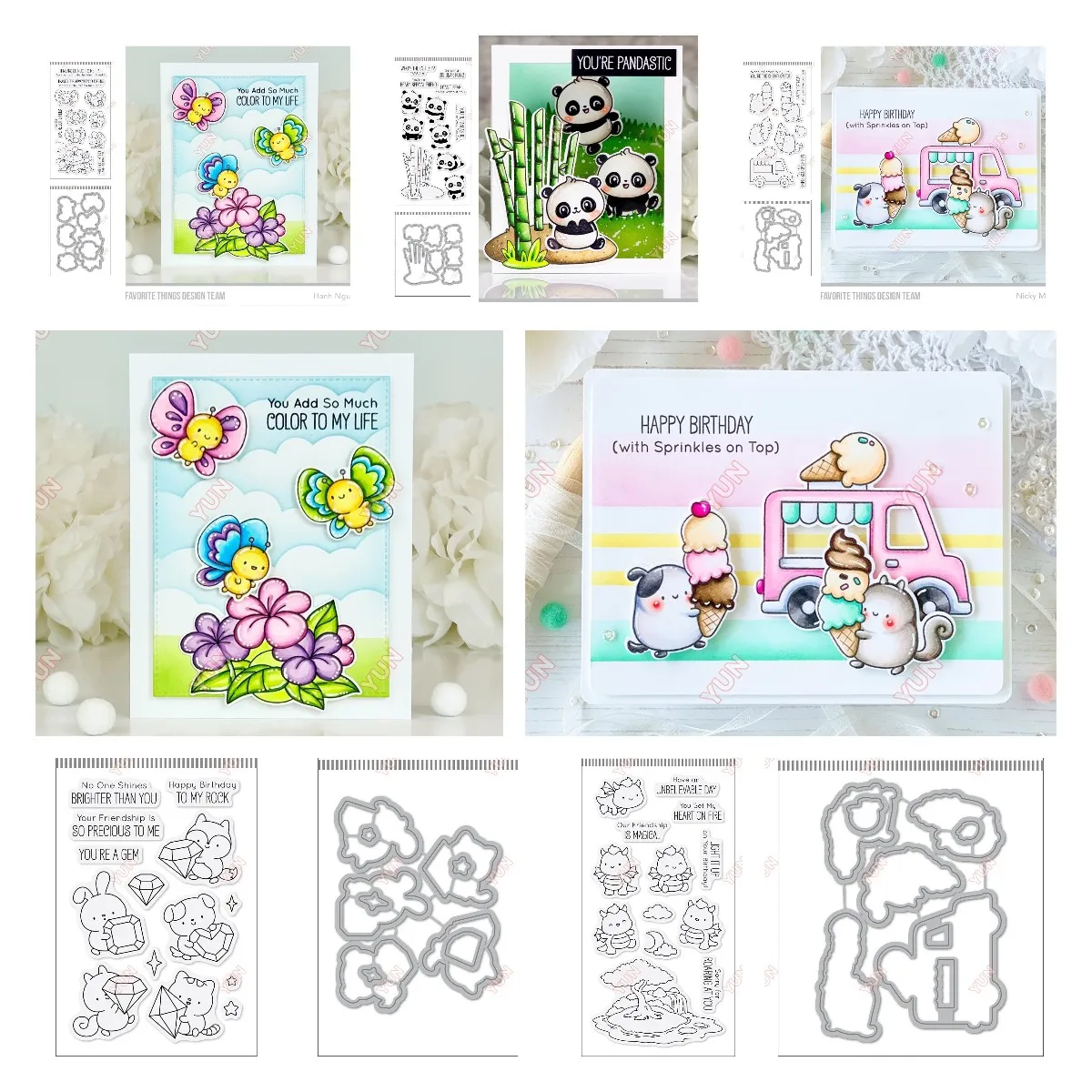 Pals Pandastic Friends металлические штампы в виде бабочек, детские силиконовые штампы, многоразовые DIY Сделай Сам, скрапбукинг, искусственные штампы