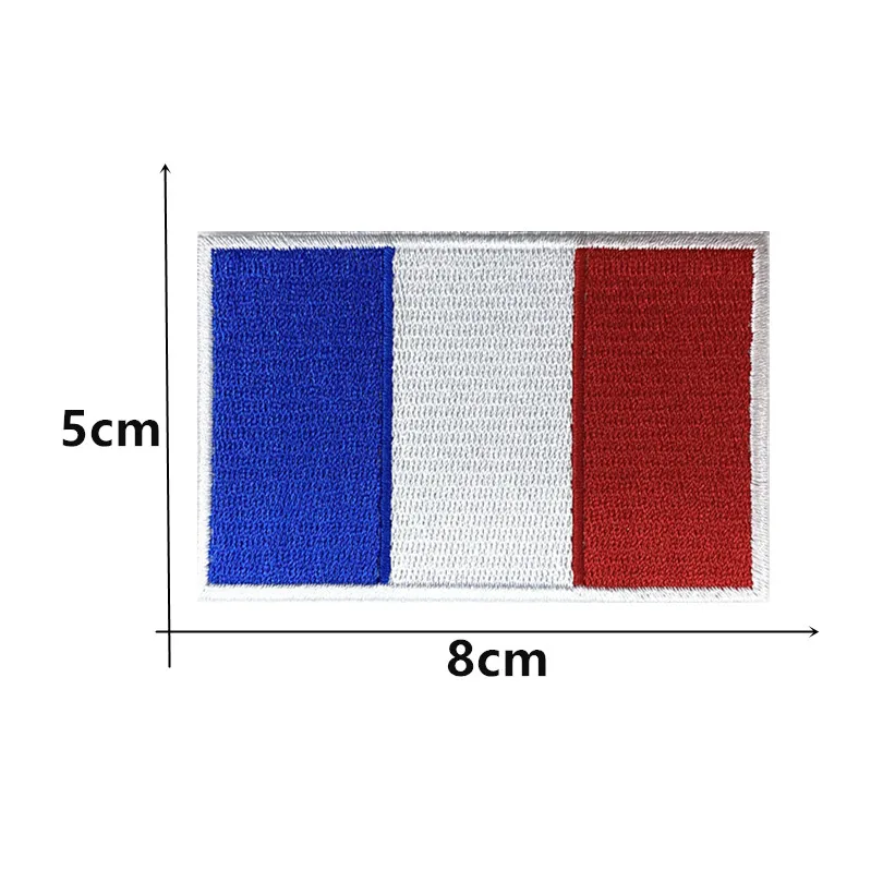 1PC France National Flag Armband Embroidered Patch Hook And Loop Or Iron On Embroidery  Badge Cloth Military Moral Stripe