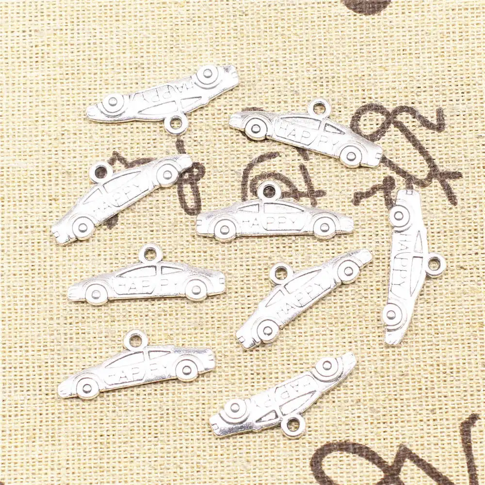 Jewelry For Women Car Accessori Charms Automobile Antique Silver Color Women Pendant 10x26mm 10pcs