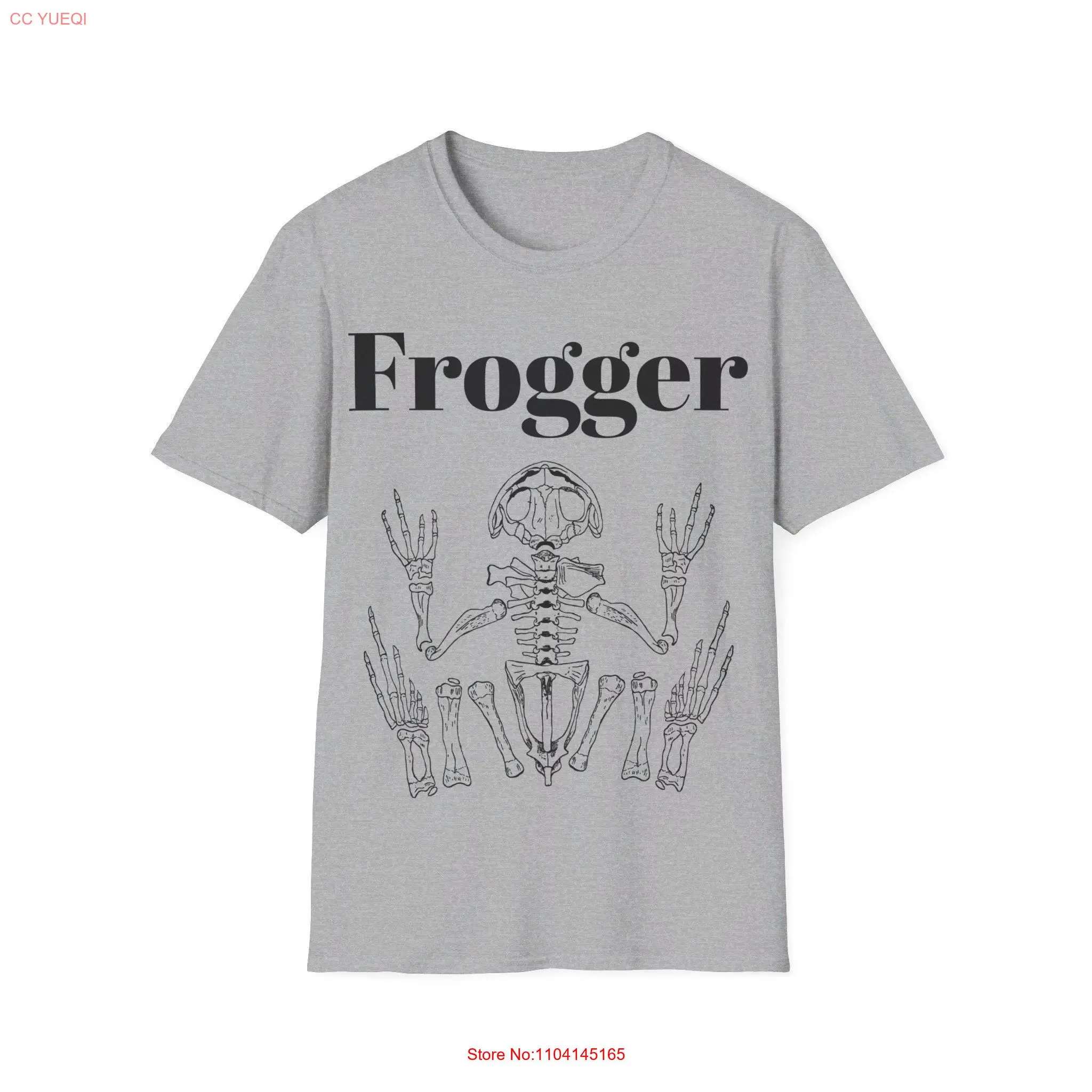 Frogger T Shirt Skeleton Frog What could go wrong long or short sleeves