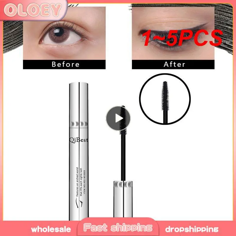 1 ~ 5 Stuks Zijden Vezel Wimper Mascara Waterdichte Rimel 3d Mascara Voor Wimper Verlenging Zwart Dik Verlengde 4d Rimel Make-Up