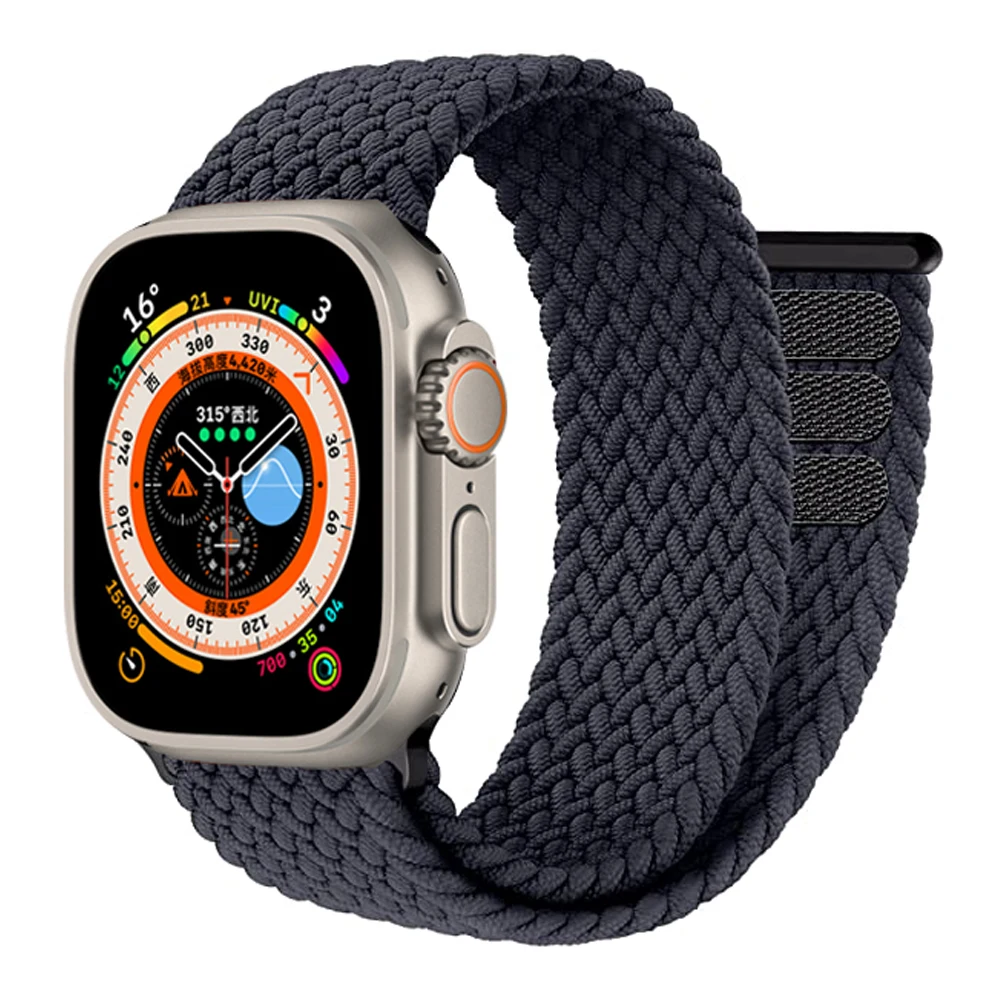 Braided Solo Loop For Apple watch Ultra band 49mm 45mm 41mm 44mm 40mm 42mm correa bracelet iWatch series 9 7 SE 8 6 5 4 3 strap