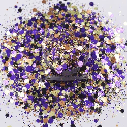 10g/Bag New Mixed Chunky Glitter Iridescent Flakes Slice Hexagon Sparkly Manicure Nail Art Decoration Accessories Supplies