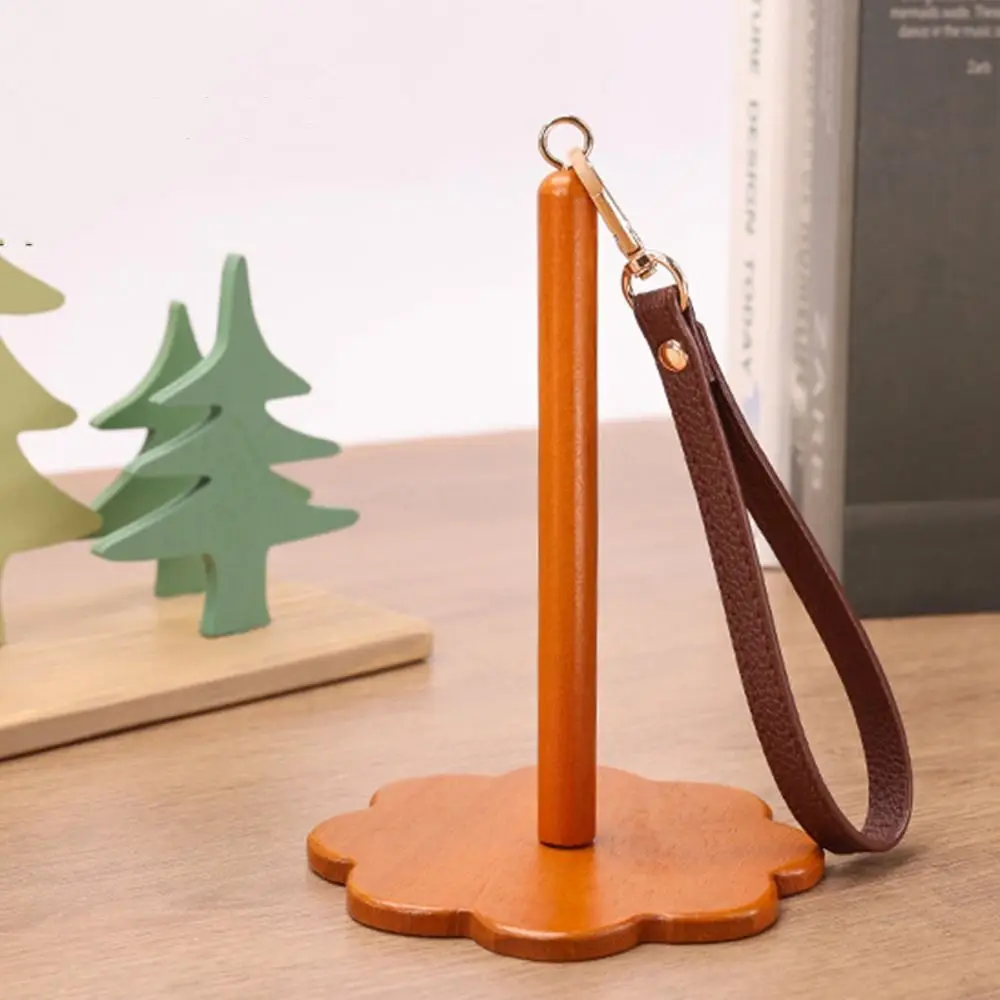Portable Wooden Yarn Holder with Wristband Lightweight DIY Sewing Thread Spool Reusable Rotatable Wrist Yarn Ball Stand view 4