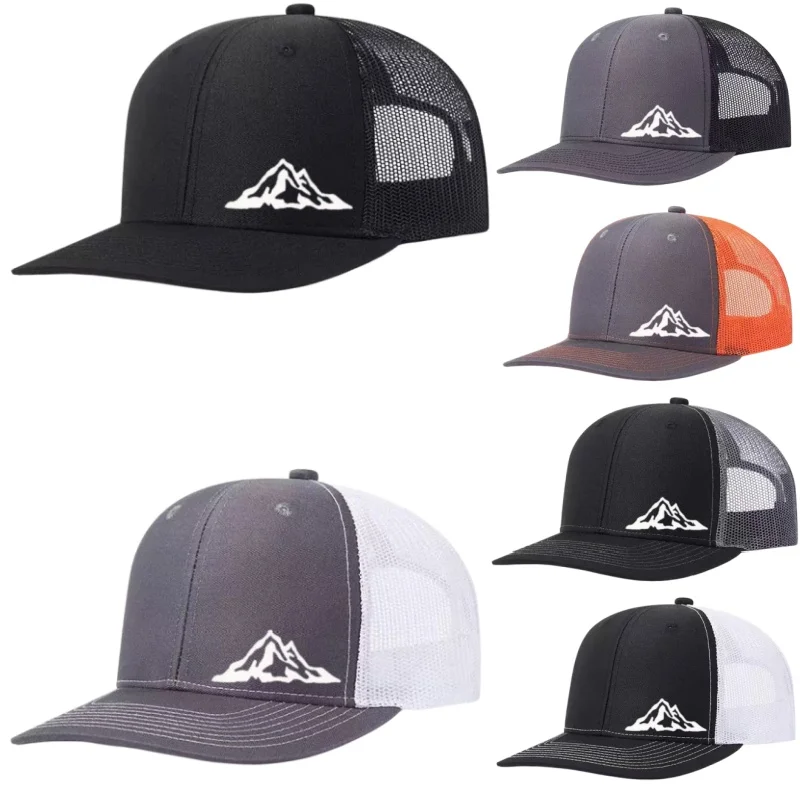 Mountain Range Printed Adjustable Baseball Cap Classic Snapback Dad Hat Breathable Trucker Mesh Hat Golf Fishing Outdoor Sun Cap