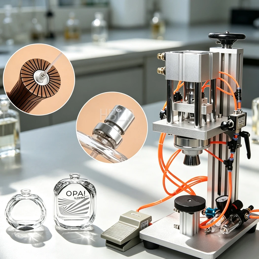 Cosmetic Bottle Sealer Pneumatic Perfume Spray Bottle Capping Machine for Cosmetic Shop Small Production view 4