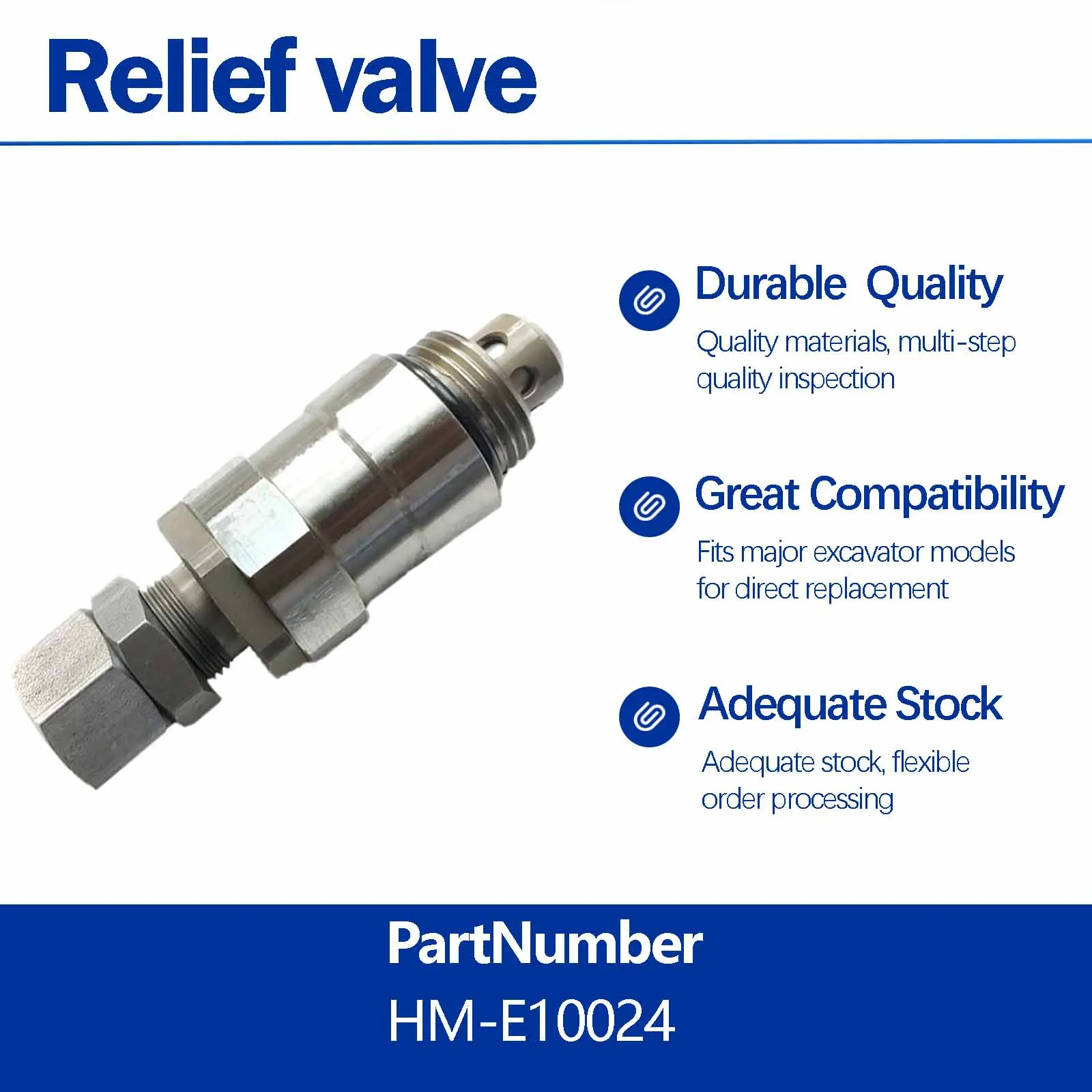 Relief Valve 6E-2471 KZ000754 For Caterpillar Cat E320 E322L E320L E325 Excavator
