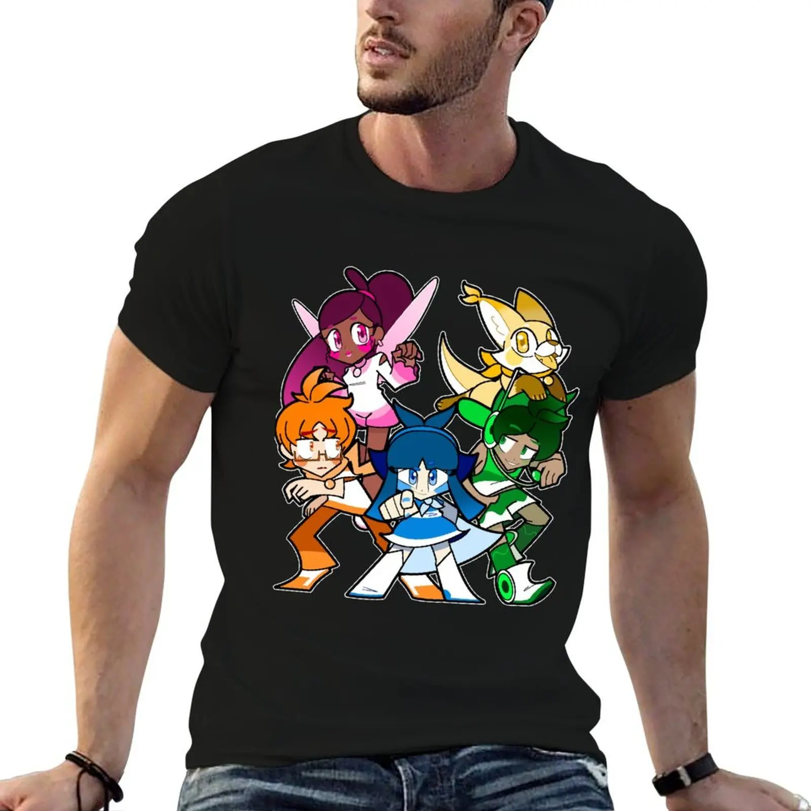 GELL HEROES Group Pose T-Shirt man t shirts for men casual t shirt man luxury cotton tshirt 100% T-shirt