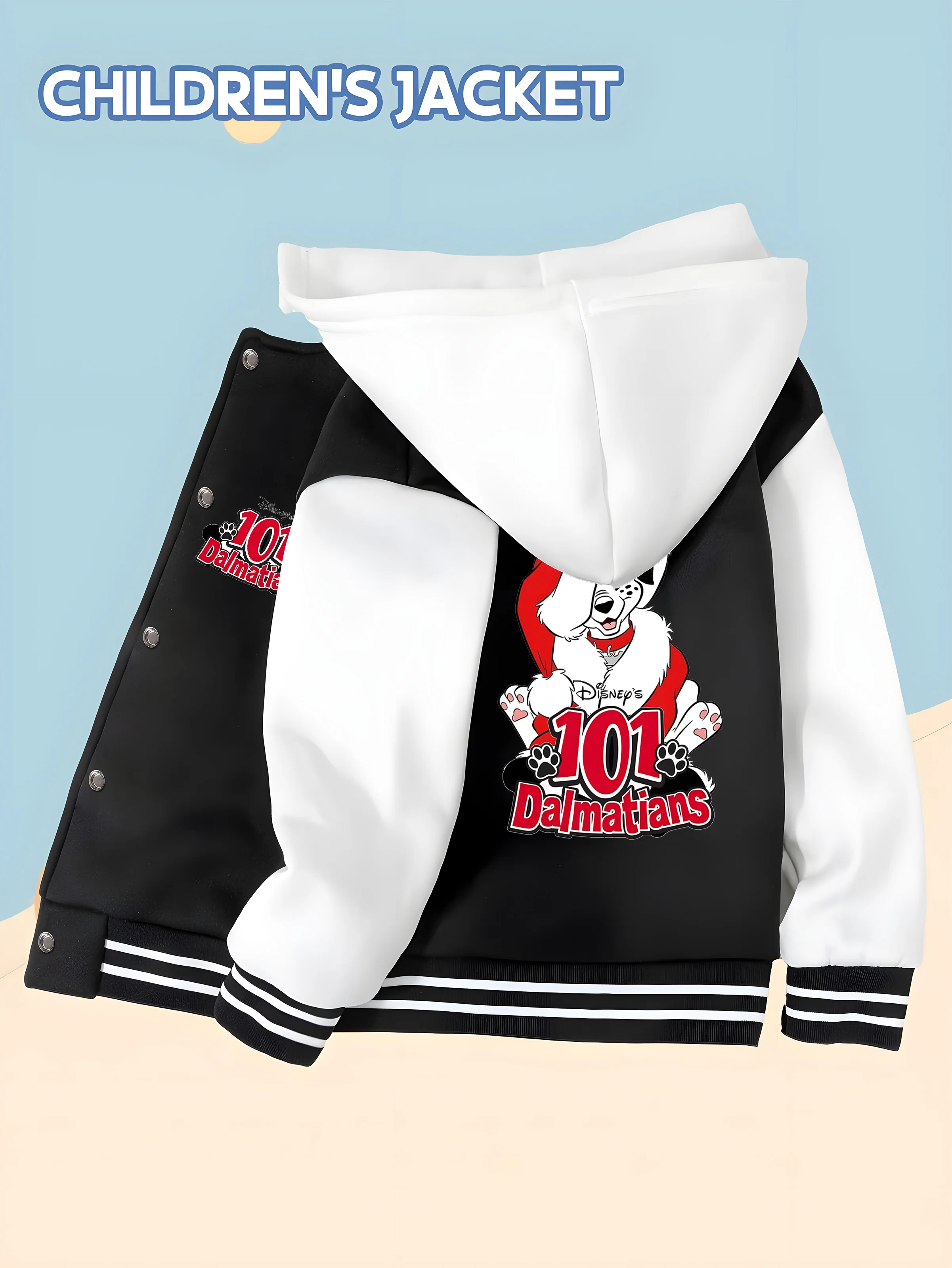 

MINISO Disney's Zootopia Baseball Jacket for Boys - Judy Nick Print, Double-Sided Design,a Must-Have for Fall and Winter Fashion