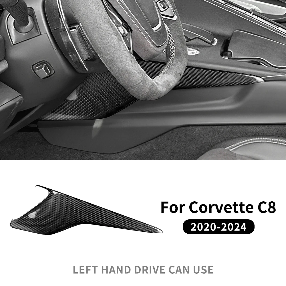 

Real Hard Carbon Fiber Sticker For Chevrolet Corvette C8 2020 2021 2022 2023 2024 Car Gear Left Side Panel Interior Accessories