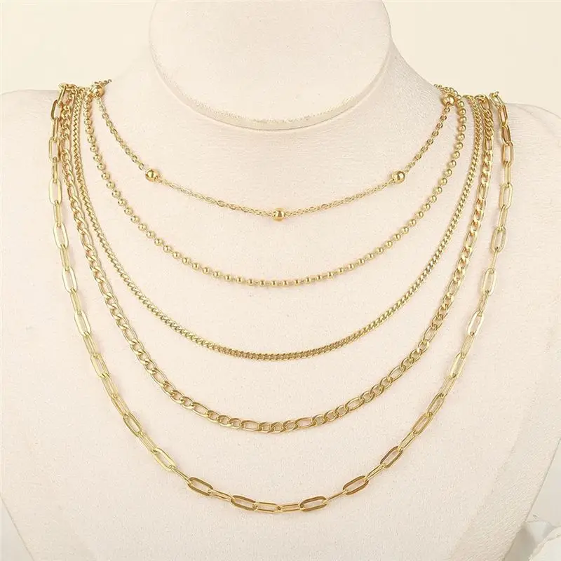ABVT-Necklace Chains For Jewelry Making 6 Rolls Stainless Steel Jewelry Chains And Jewelry Making Chains With Lobster Clasps