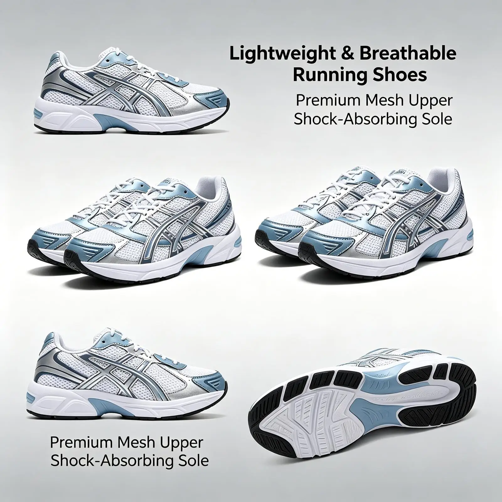 ASICS Men Retro Running Sneakers Breathable Mesh Casual Walking Shoes Fashion Shock Absorb Dad Shoes 1201A256-116