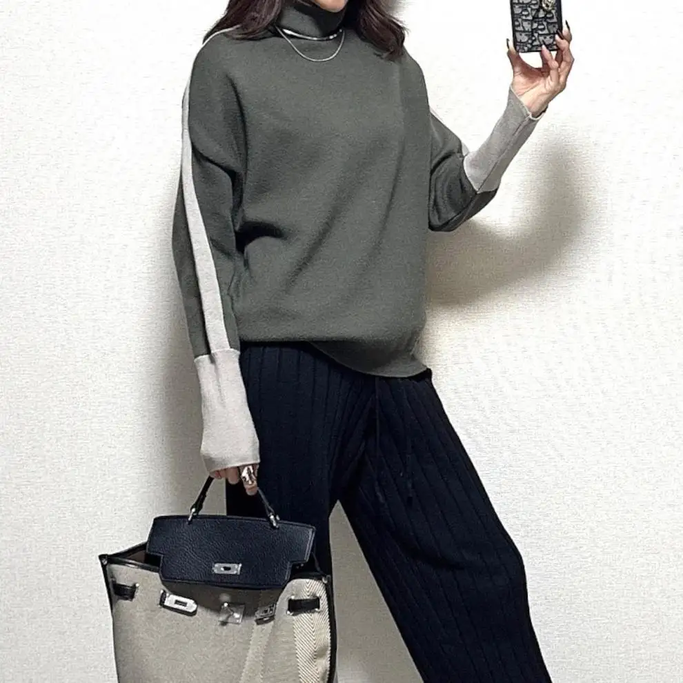 

Высококачественная водолазка, женский осенне-зимний толстый свитер, свободный шерстяной трикотаж, повседневный и универсальный