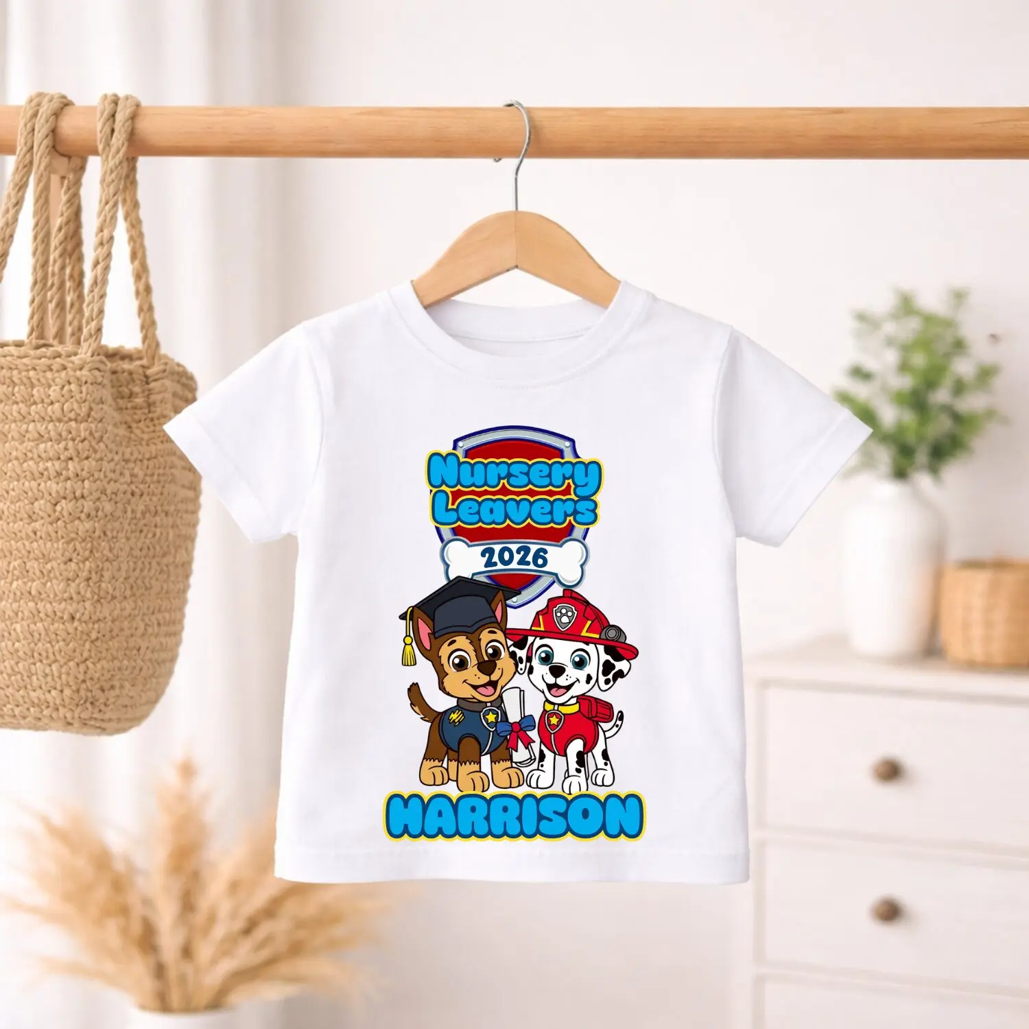 PAW Patrol Nursery Leavers 2026 T‑Shirt Children Graduation Boys Short Sleeve Graphic Tee