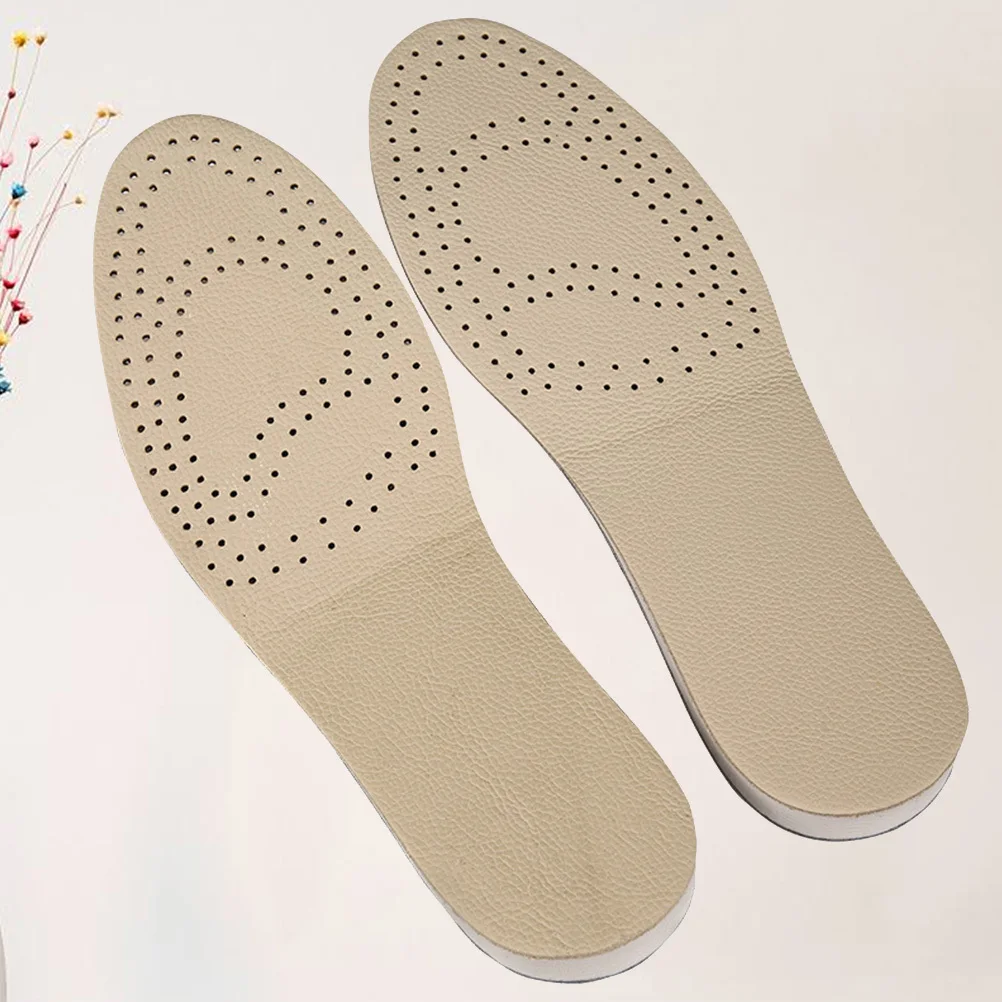 

1Pair Breathable Height Increase Insoles Cowhide Deodorant Invisible Shoe Lift Insert Comfortable Heel Lift Shoe Pads Size 44