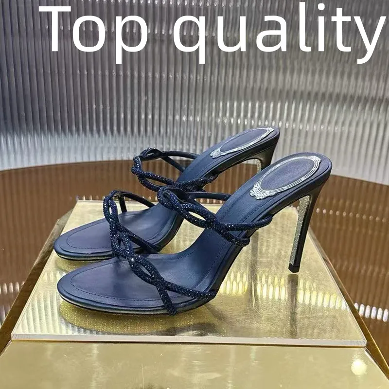 صنادل مصارع صيفية جديدة بكعب عالٍ مع زخرفة ماسية لامعة صنادل كاجوال نسائية مفتوحة من الأمام موضة خارجية مع h