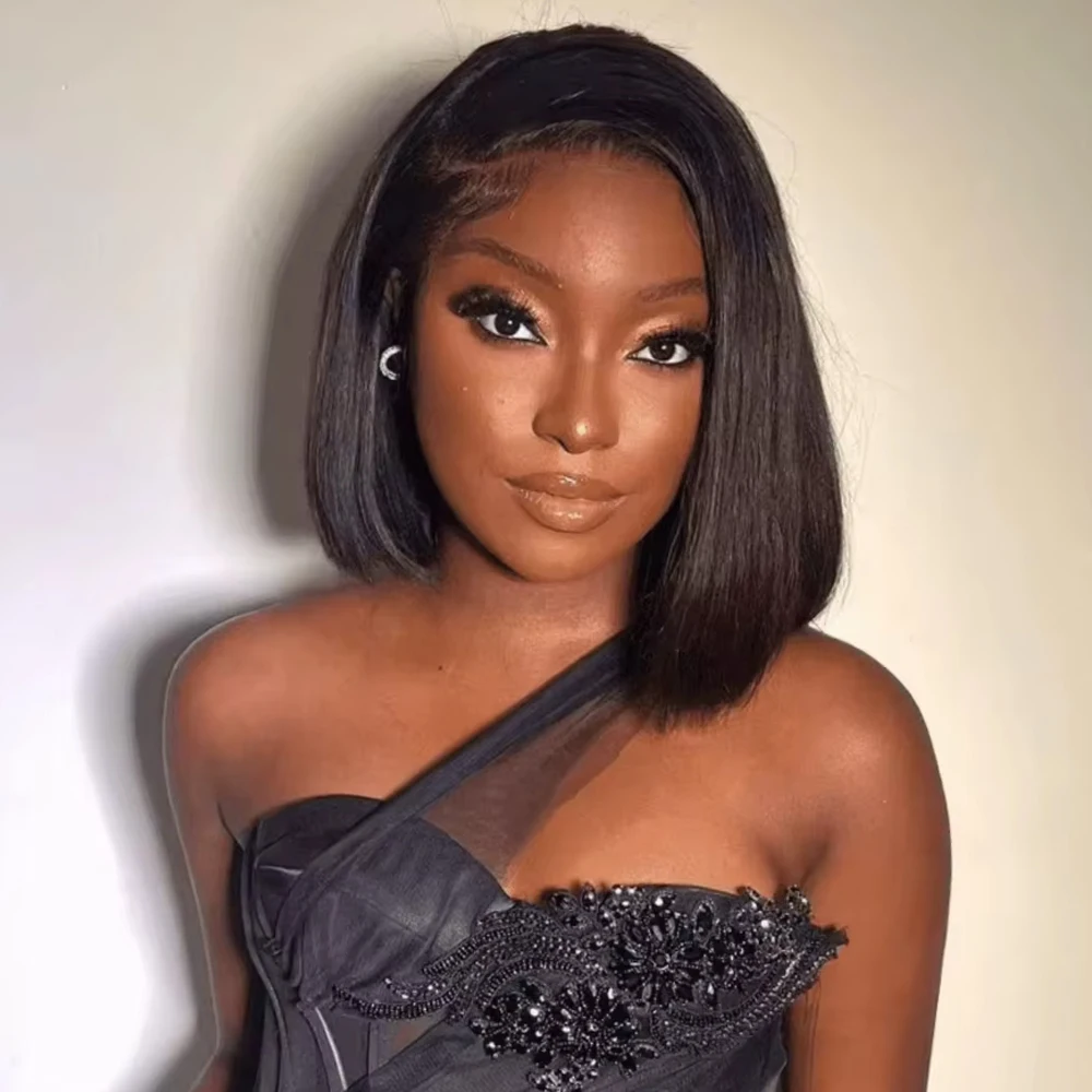 

Glueless Straight 13x4 Lace Front Wig Brazilian Human Hair 13x6 HD Lace Wear and Go Short Bob For Black Women Ready To Wear