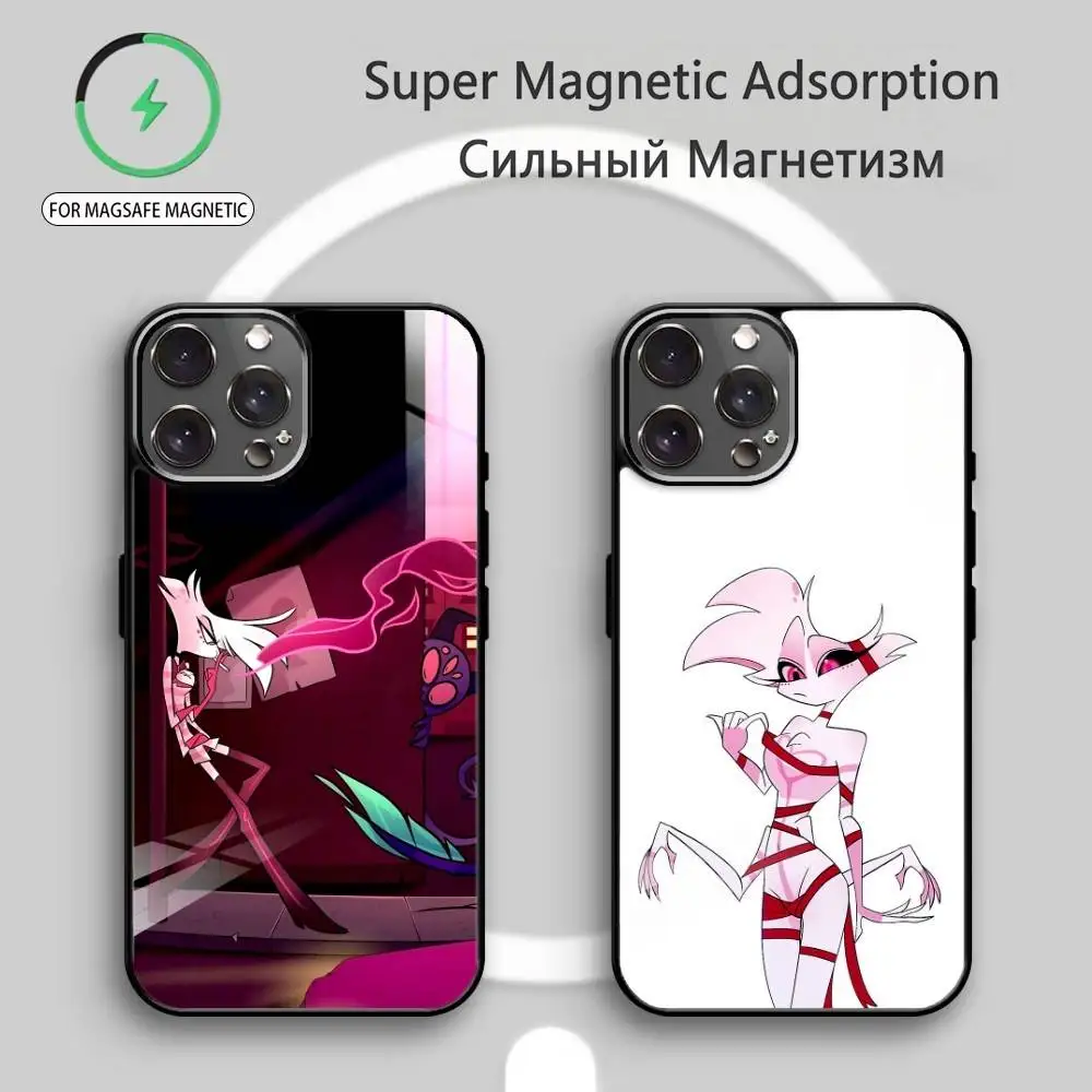

A-Angel D-DustS H-Hazbin Phone Case For iPhone17,16,15,14,13,12,11 Plus,Pro Max Magnetic For Magsafe Wireless Charging