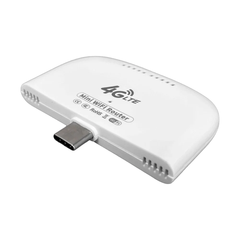 Hochgeschwindigkeits-4G-LTE-WLAN-Modem mit USB-Adapter, kabelloser 4G-Router, mobiler Typ-C-Router für Wohnmobile, Reisen, Urlaub, Camping, abgelegene Fläche