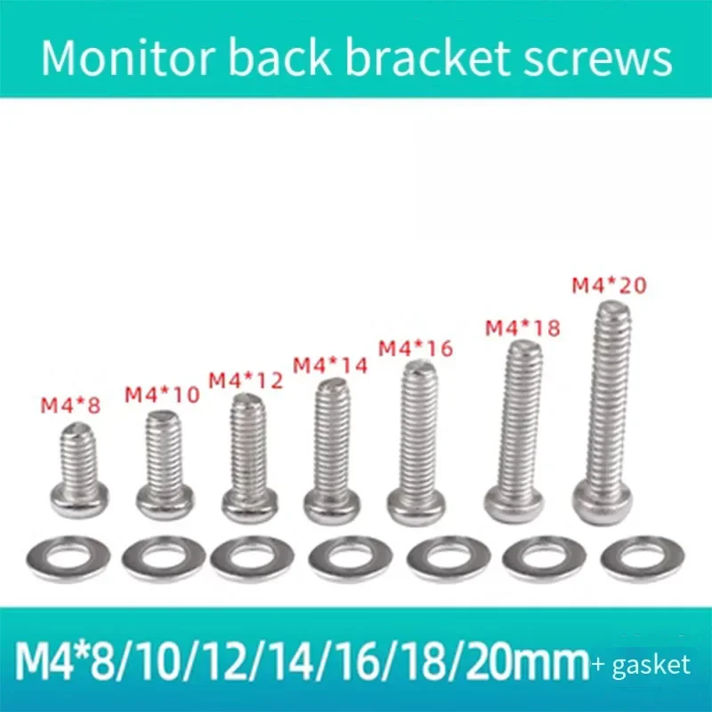 

Gbt9074 Stainless Steel Cross Slot Pan Head Screw Washer Flat Washer 2-In-1 Set M4 M5 Cross Round Cross Flat Head Screws 1Pcs