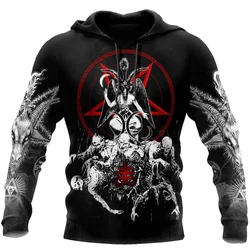 Sudadera con capucha con estampado 3D de El Señor de la muerte para hombre, jersey de lana de manga larga con estampado 3D del diablo satánico, ropa de otoño