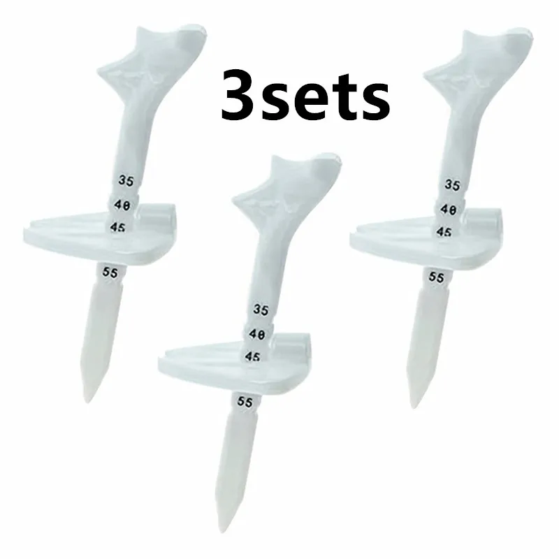 Tees de golf à 10 degrés, lot de 3, améliorés, hauteur réglable, incassables, pliables, insertion stable, anti-éjection, pour un swing constant