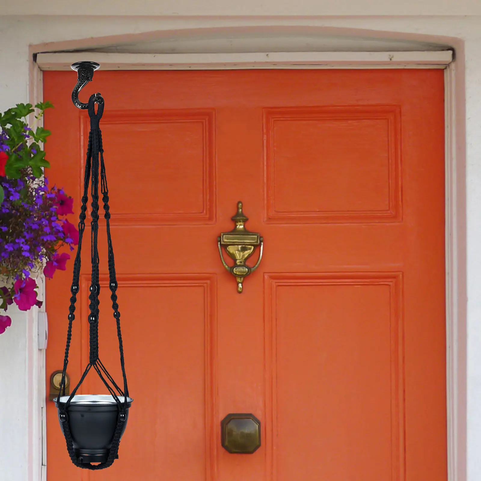 3 Pcs Flower Pot Hook Screw-in Hanger Ceiling Hooks for Hanging Plants Mounted Metal